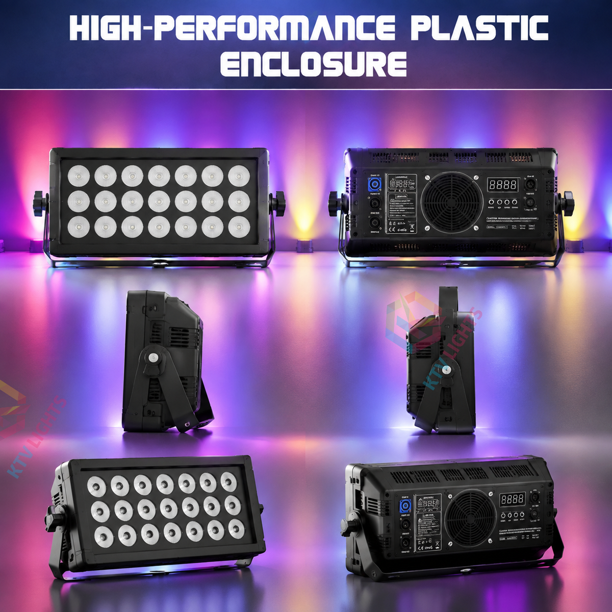 KTVLIGHTS 21x15W RGBW 4-in-1 Full-Color Matrix Floodlight-X2