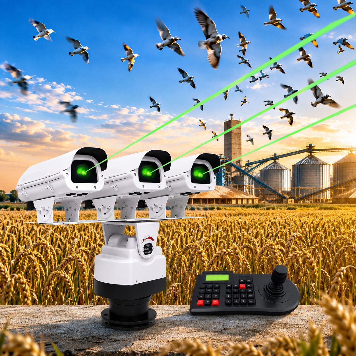 Programmable Three-Head Bird and Animal Repellent Laser Light - B46