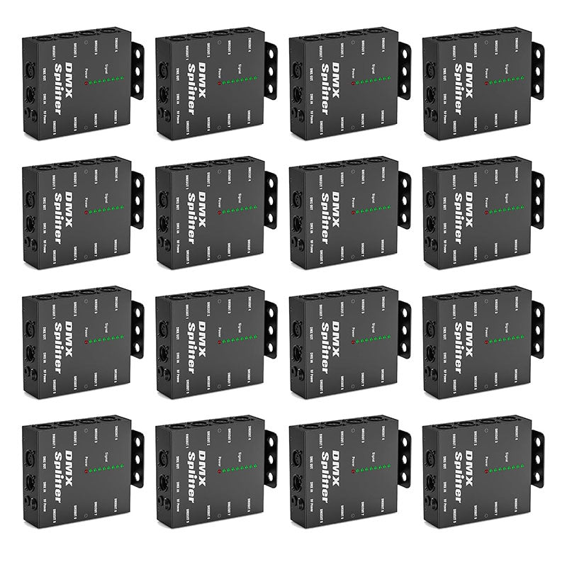 KTVLIGHTS 8-Way Isolated DMX512 Splitter Amplifier-D4