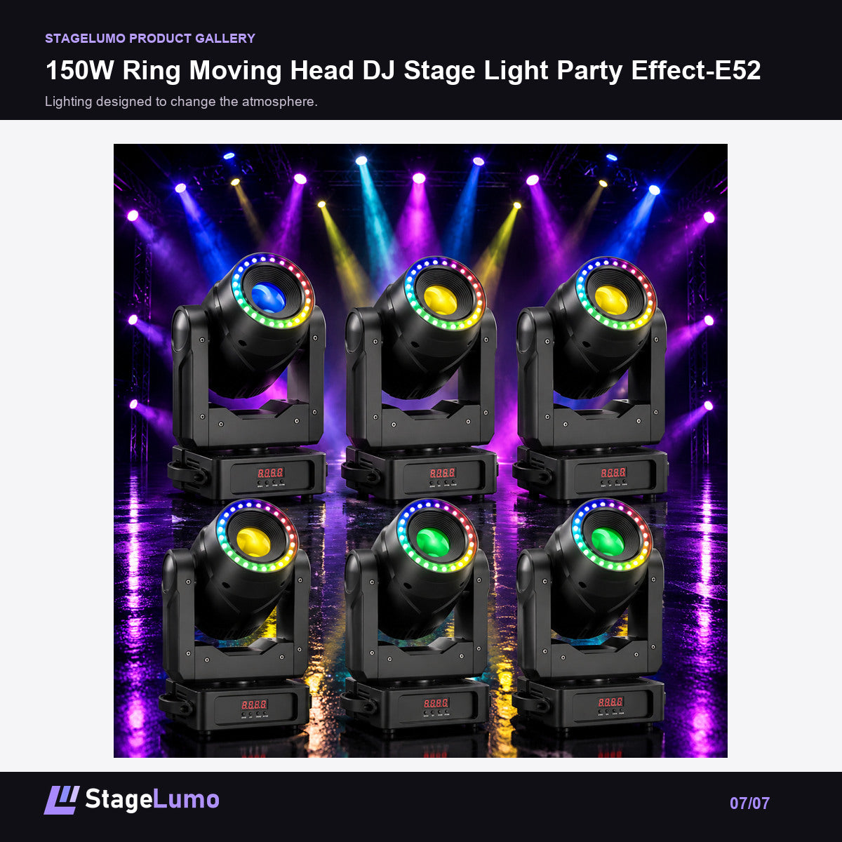 150W Ring Moving Head DJ Stage Light Party Effect-E52 - StageLumo image 7