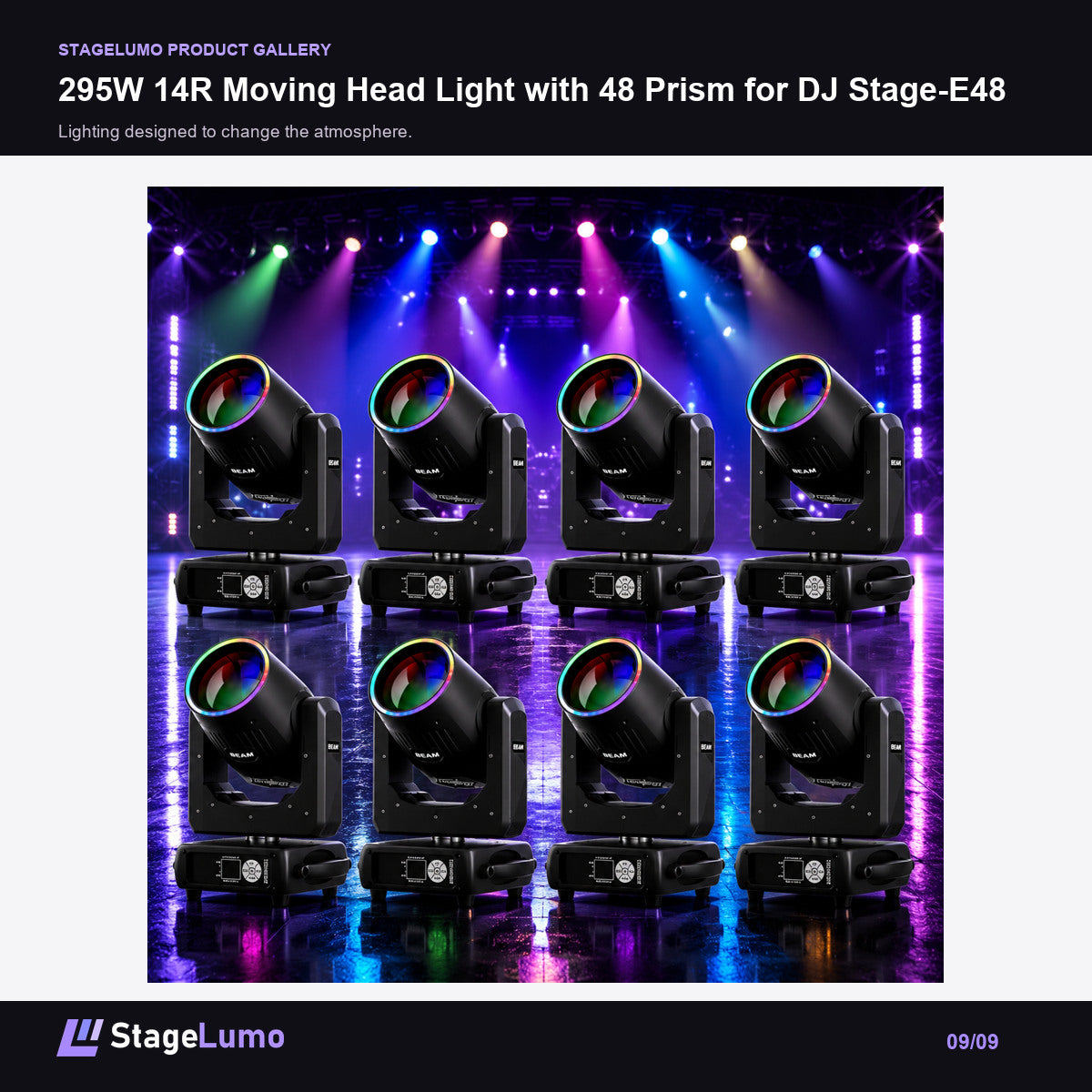 295W 14R Moving Head Light with 48 Prism for DJ Stage-E48 - StageLumo image 9