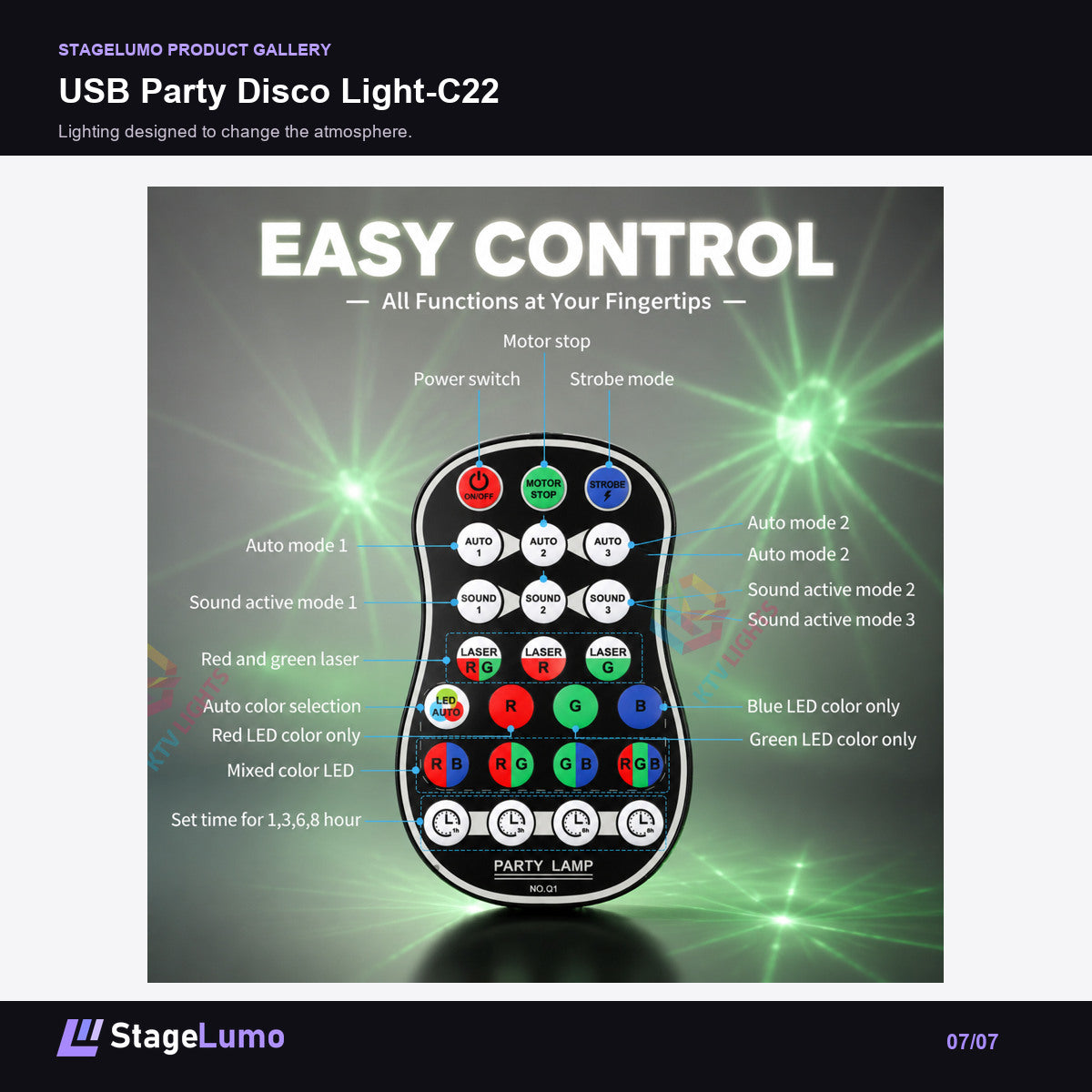 USB Party Disco Light-C22 - StageLumo image 7
