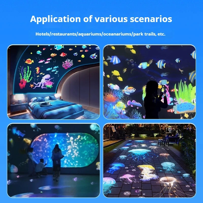 Dynamic Jellyfish & Ocean Fish Projection Landscape Light-S17