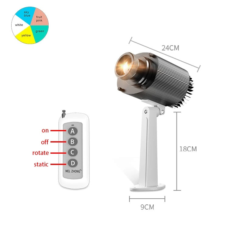 IP67 Rotating HD Logo Gobo Projector with Color Change-S10