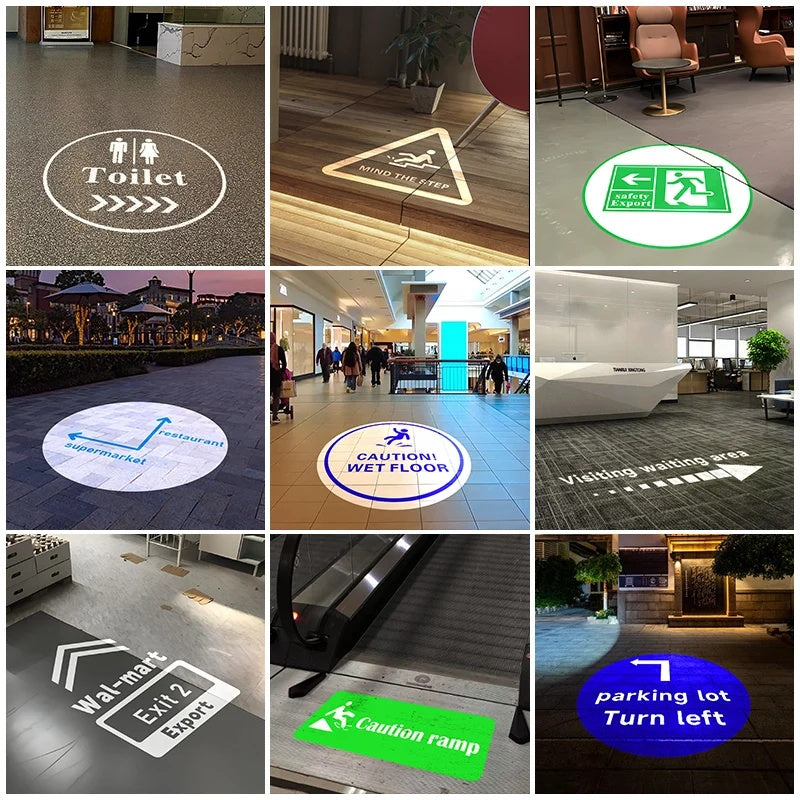 Custom Floor Sign Projector for Safety & Direction Guidance-S28