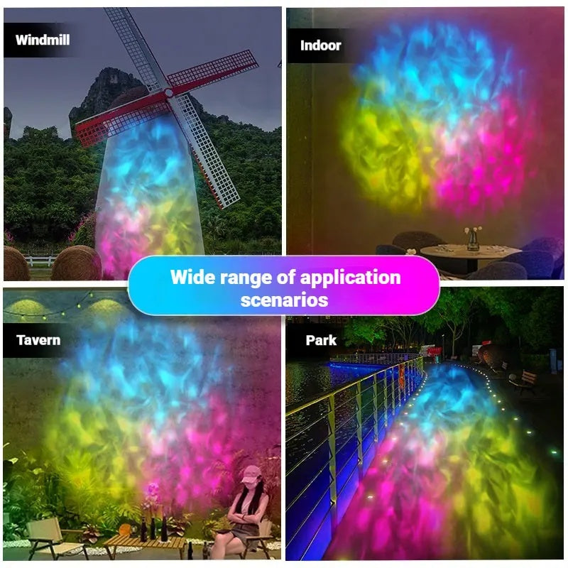 RGB Water Ripple Aurora Projector Light for Home & Events-S42