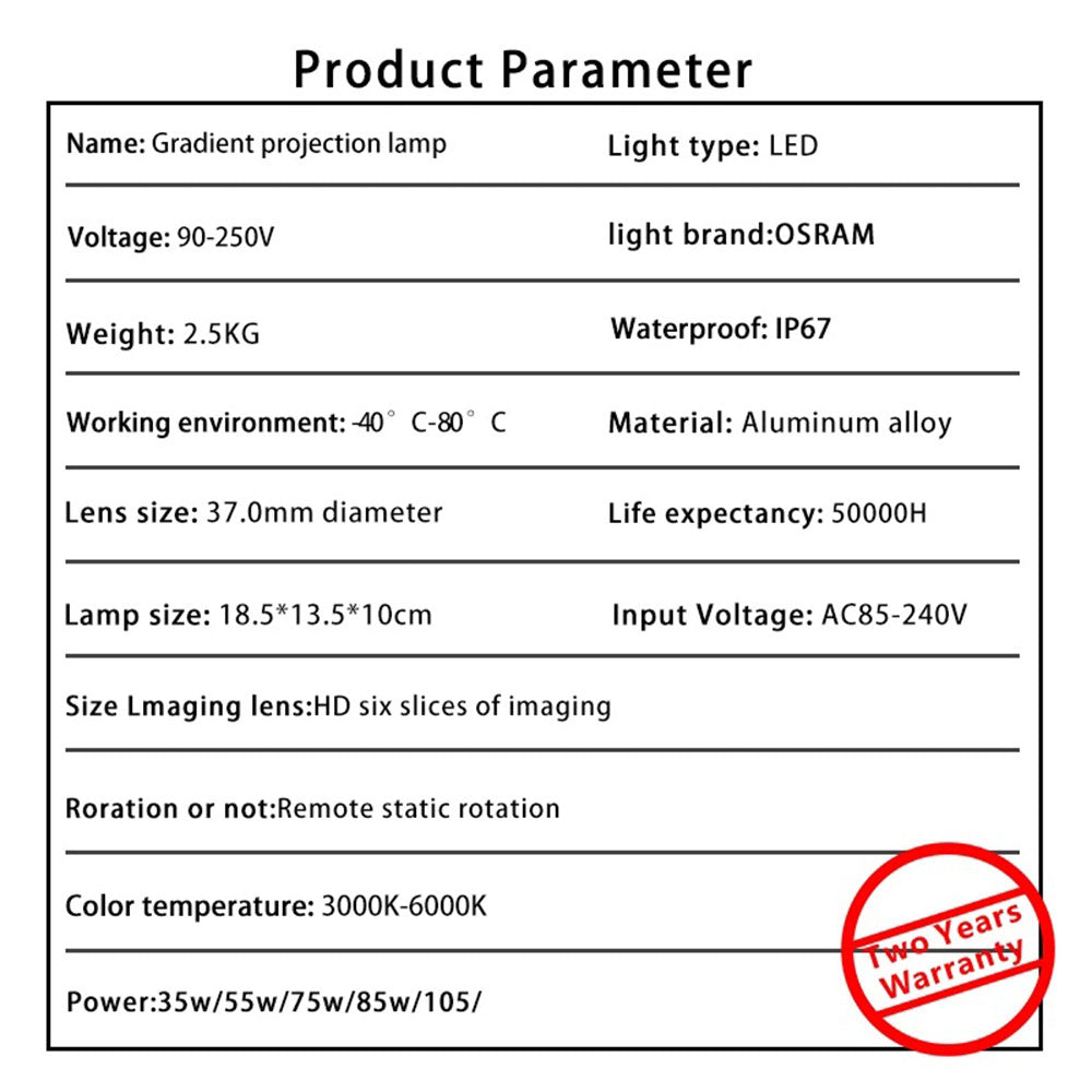 IP67 Rotating HD Logo Gobo Projector with Color Change-S10
