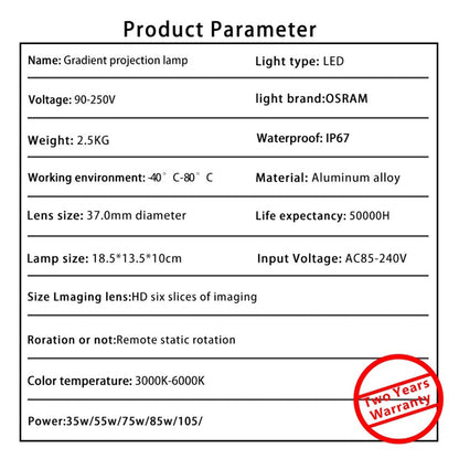 IP67 Rotating HD Logo Gobo Projector with Color Change-S10