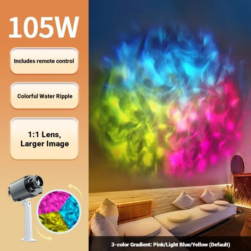 RGB Water Ripple Aurora Projector Light for Home & Events-S42