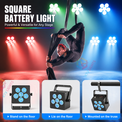 KTVLIGHTS 50W RGBW 6-in-1 Rechargeable Battery LED PAR Light-P49