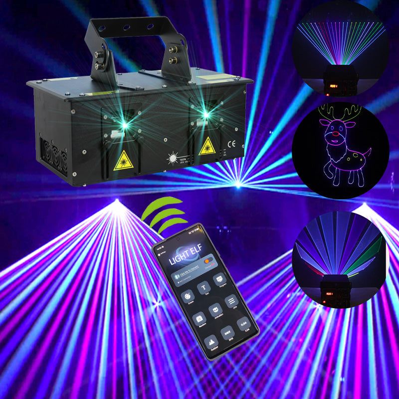 KTVLIGHTS APP Control Dual Head RGB Laser Stage Light DJ Projector-A37