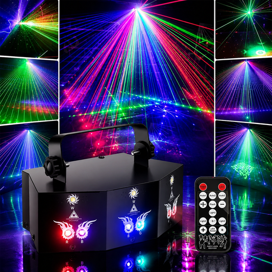 KTVLIGHTS 9 Lens Laser Light DMX DJ Stage Party Projector-B47