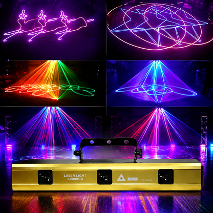 KTVLIGHTS 3W RGB Animation Laser Light for DJ Stages (Built-in 256 Patterns)-A19