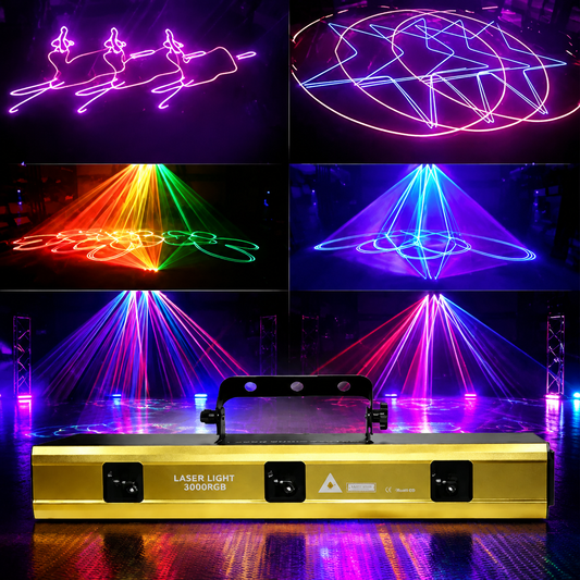 KTVLIGHTS 3W RGB Animation Laser Light for DJ Stages (Built-in 256 Patterns)-A19
