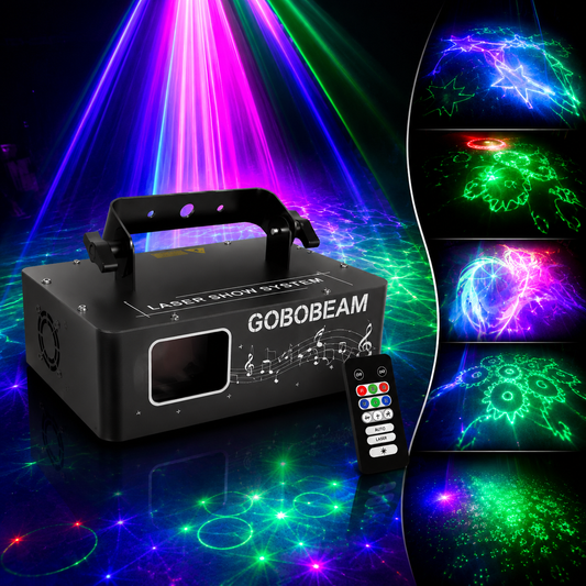 KTVLIGHTS 500mW RGB 2-in-1 Pattern Scanning DMX Stage Laser Light-B10