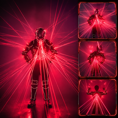 KTVLIGHTS Red Laser Robot Costume for Stage & Party Shows-M55