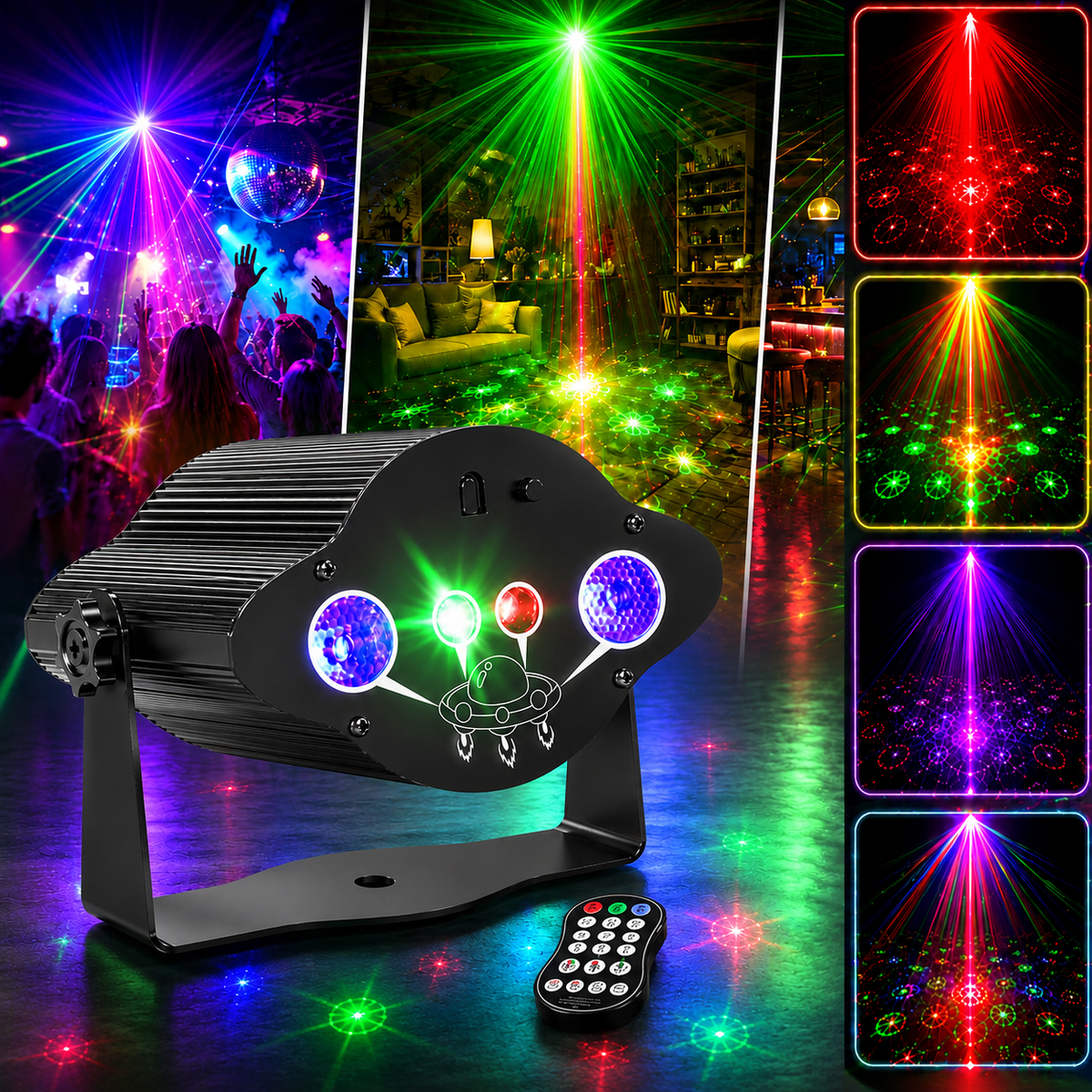 Portable USB DJ Laser Light RGB UV Party Disco Stage Lamp-B51
