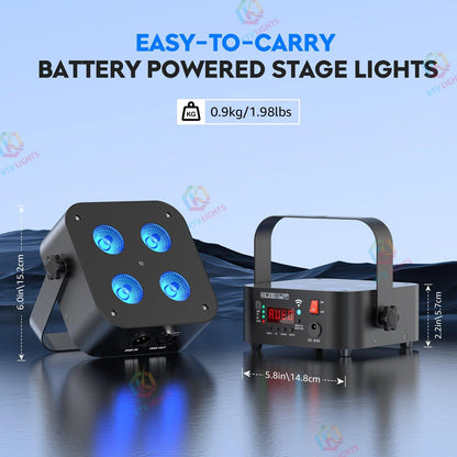 KTVLIGHTS 72W RGBWA UV APP Rechargeable LED PAR Light-P13