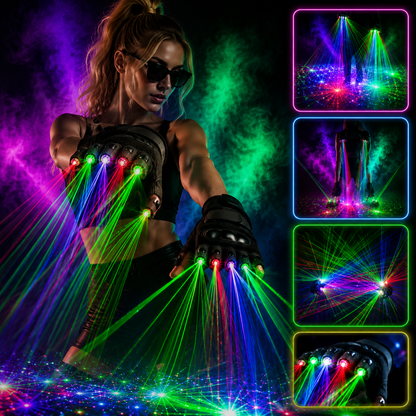 KTVLIGHTS Color Rotating Laser Gloves for Party & DJ Shows-M8