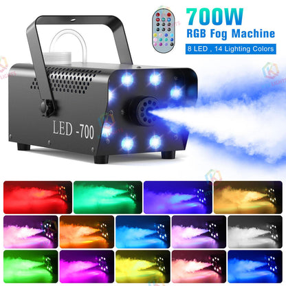 KTVLIGHTS 700W Fog Machine with 8 RGB LEDs & 14 Colors-Y16