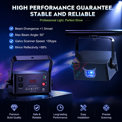KTVLIGHTS RGB 3D Animated Laser Light DJ Stage Party Projector - A34