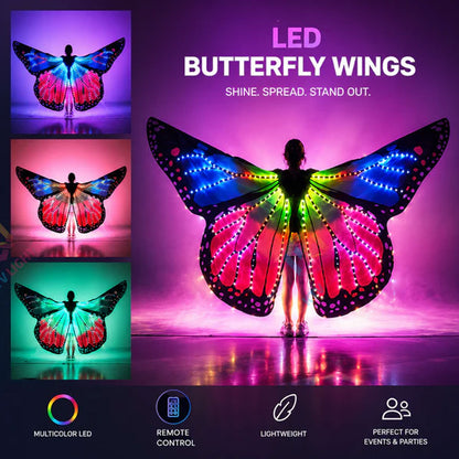 KTVLIGHTS Full Color LED Butterfly Wings Light Up Costume for Rave Party-M4
