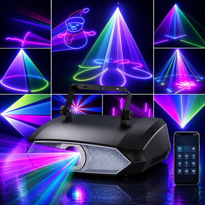 KTVLIGHTS 2W APP Controlled 3D RGB Laser Light DJ Party Projector - A33