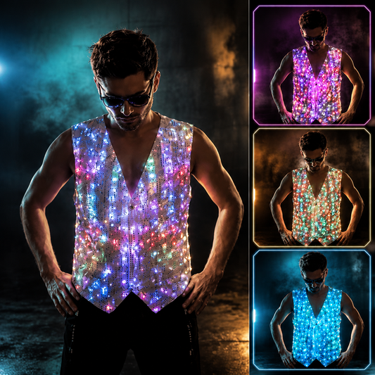 KTVLIGHTS Colorful LED Vest for Rave Parties & Festivals-M5
