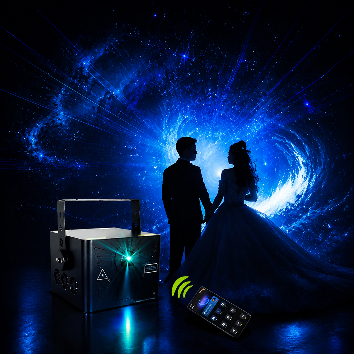KTVLIGHTS 6W-30W APP Bluetooth APP Animation Laser Light IP65 DJ Stage Projector - A25