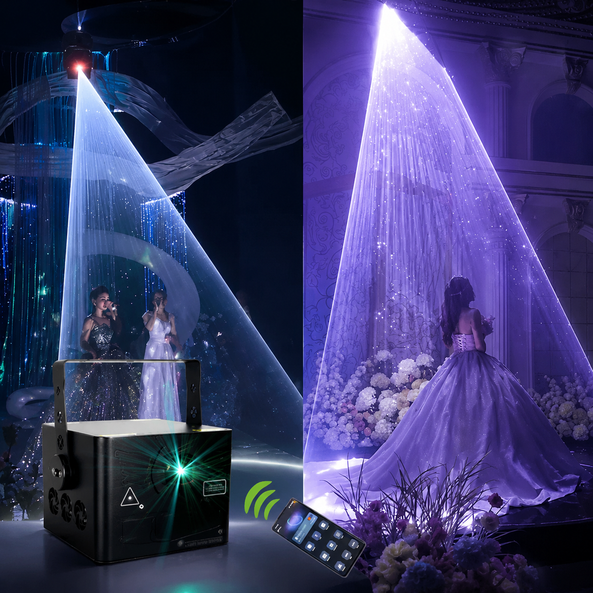 KTVLIGHTS 6W-30W APP Bluetooth APP Animation Laser Light IP65 DJ Stage Projector - A25