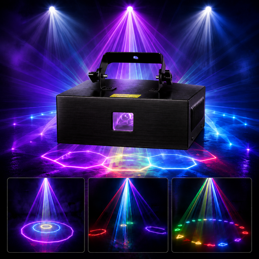 KTVLIGHTS 2W RGB Animation Beam Scanning DMX Stage Laser Light-A8