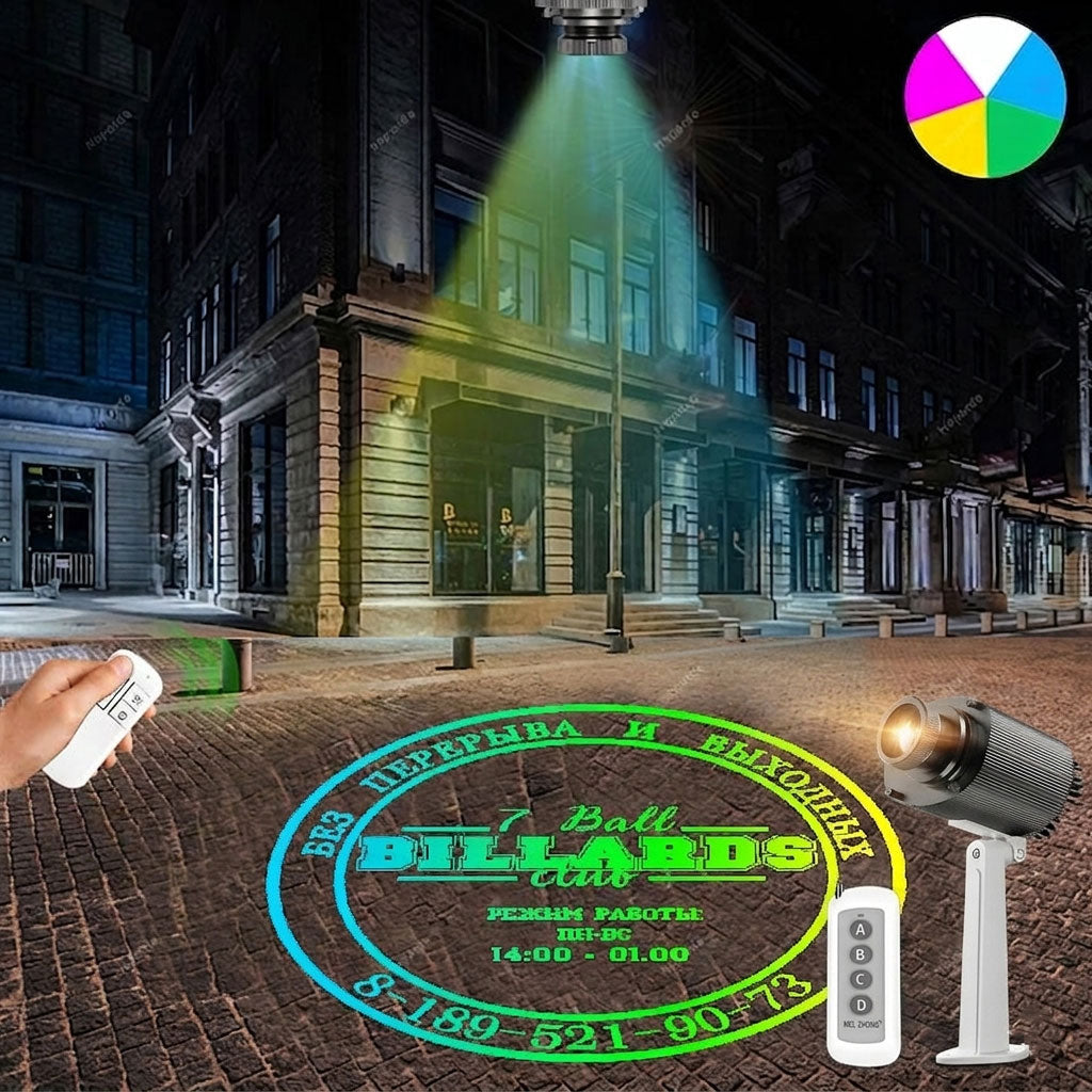 IP67 Rotating HD Logo Gobo Projector with Color Change-S10
