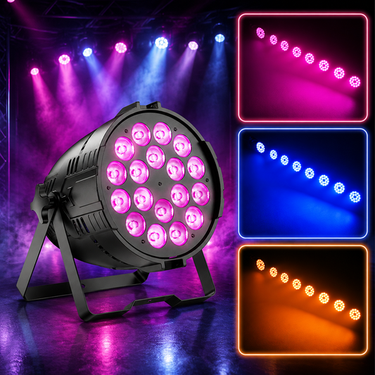 KTVLIGHTS 18x10W RGB 6-in-1 LED Stage PAR Light-P38
