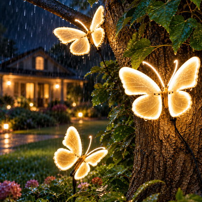 KTVLIGHTS 3D LED Butterfly Lights with Moving Wings for Garden
