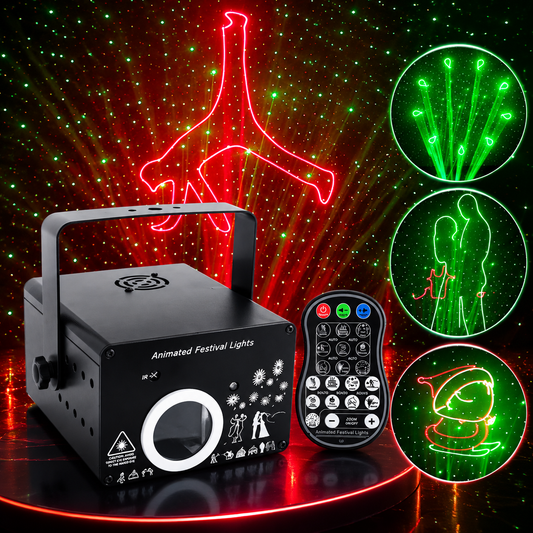 KTVLIGHTS 500mW/1W 9-in-1 Holiday Animation Laser Stage Light-A15