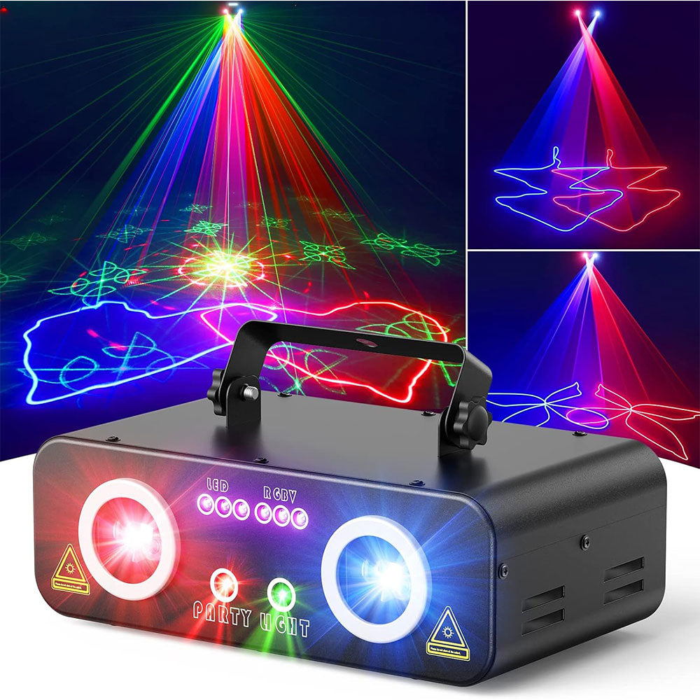 KTVLIGHTS RGBUV Laser Show Projector with 5 Effects for DJ Events-B48