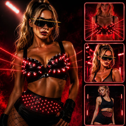 KTVLIGHTS Red Laser LED Bra Costume for DJ & Stage Shows-M2