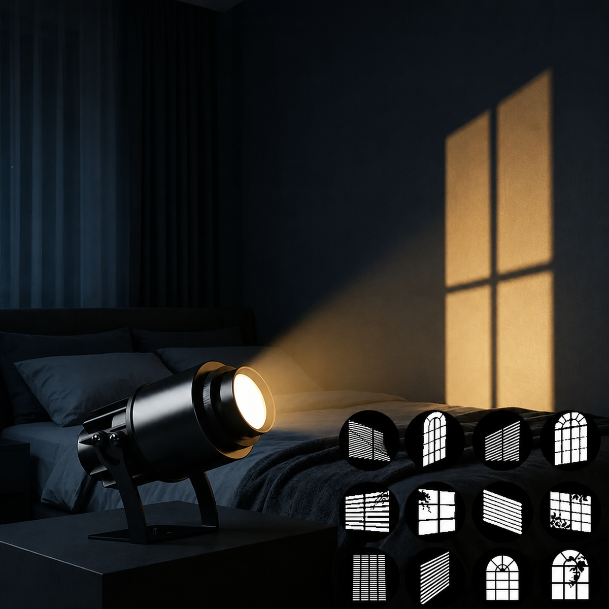 Window Gobo Projector Light with 12 Patterns for Home Decor-S39