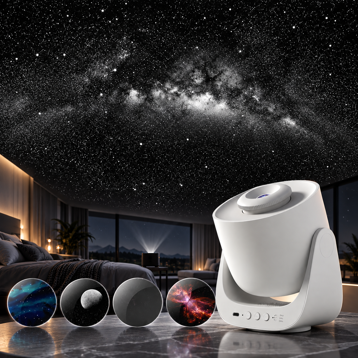 KTVLIGHTS Rechargeable Starry Sky Galaxy Projector for Bedroom-S58