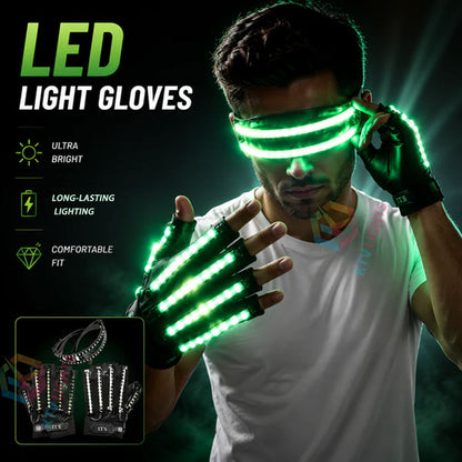 KTVLIGHTS LED Gloves & Glow Glasses for Rave Party Events-M44