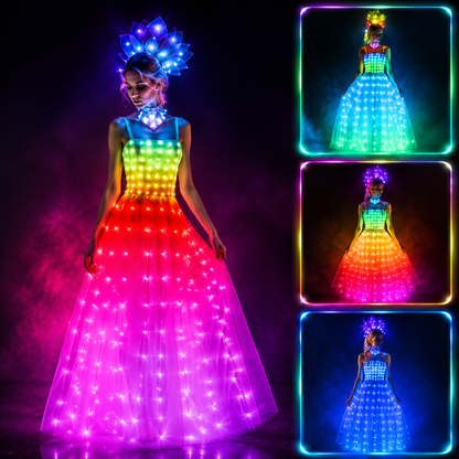 KTVLIGHTS Full Color LED Wedding Dress with Light Up Effects - M16