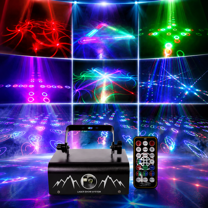 KTVLIGHTS Full-Color RGB Animation Laser Projector – DJ Disco Light-A21