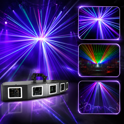 KTVLIGHTS 6-Hole RGB Scanning DMX Laser Stage Light for DJ Clubs-B26