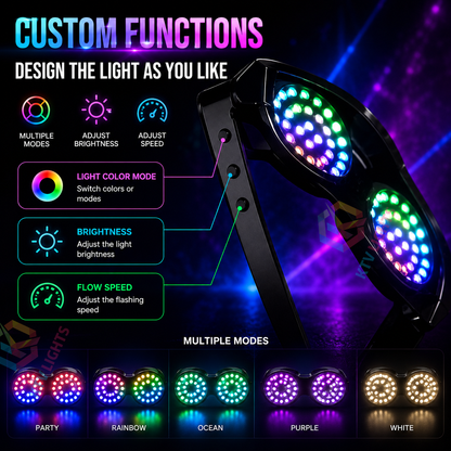 KTVLIGHTS REZZ Style LED Goggles for Rave Parties & DJ Shows-M57