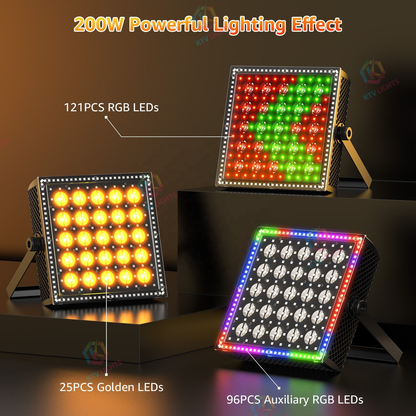 KTVLIGHTS 200W 5x5 LED DMX512 Voice-Activated Wall Washer-X24