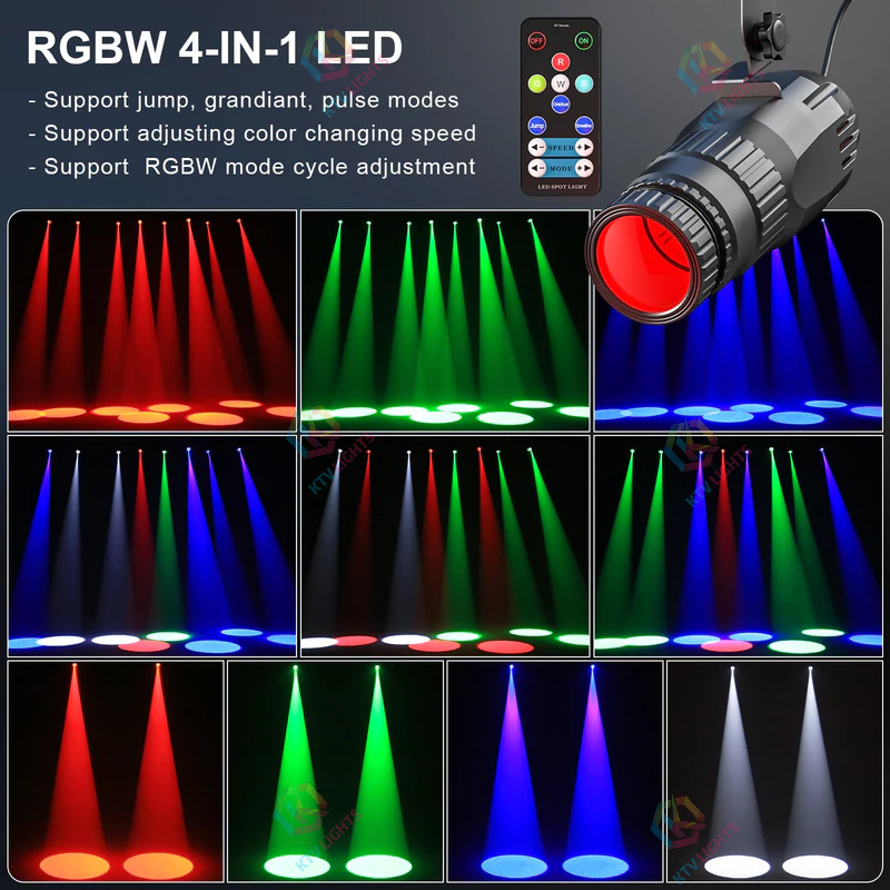 KTVLIGHTS RGBW 4-in-1 LED Spotlight for Stage & DJ Lighting-J2