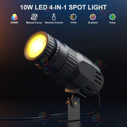 KTVLIGHTS RGBW 4-in-1 LED Spotlight for Stage & DJ Lighting-J2