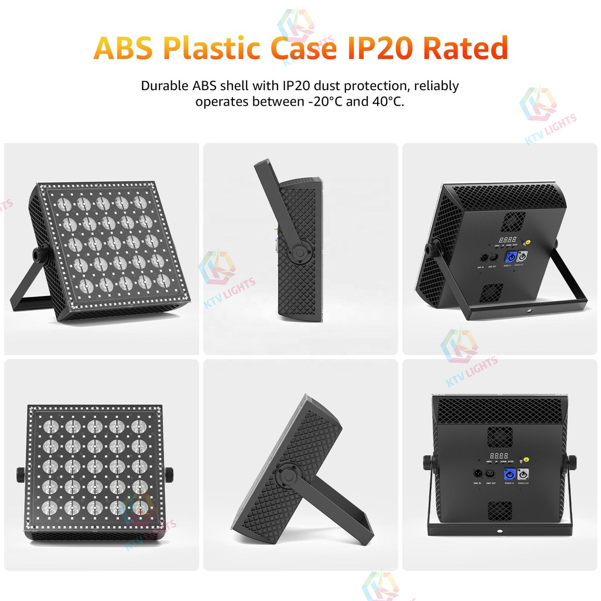 KTVLIGHTS 200W 5x5 LED DMX512 Voice-Activated Wall Washer-X24