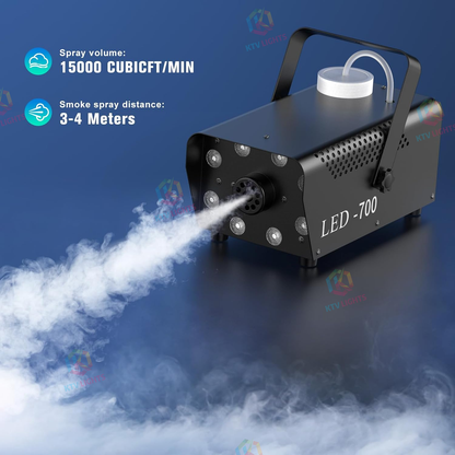 KTVLIGHTS 700W Fog Machine with 8 RGB LEDs & 14 Colors-Y16