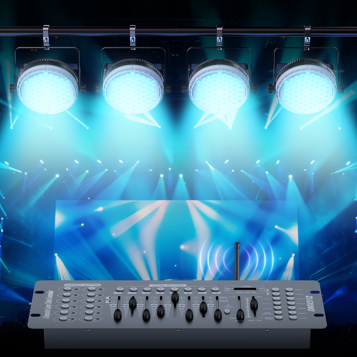 KTVLIGHTS Wireless DMX512 Transmitter Receiver Stage Lighting Kit-D10